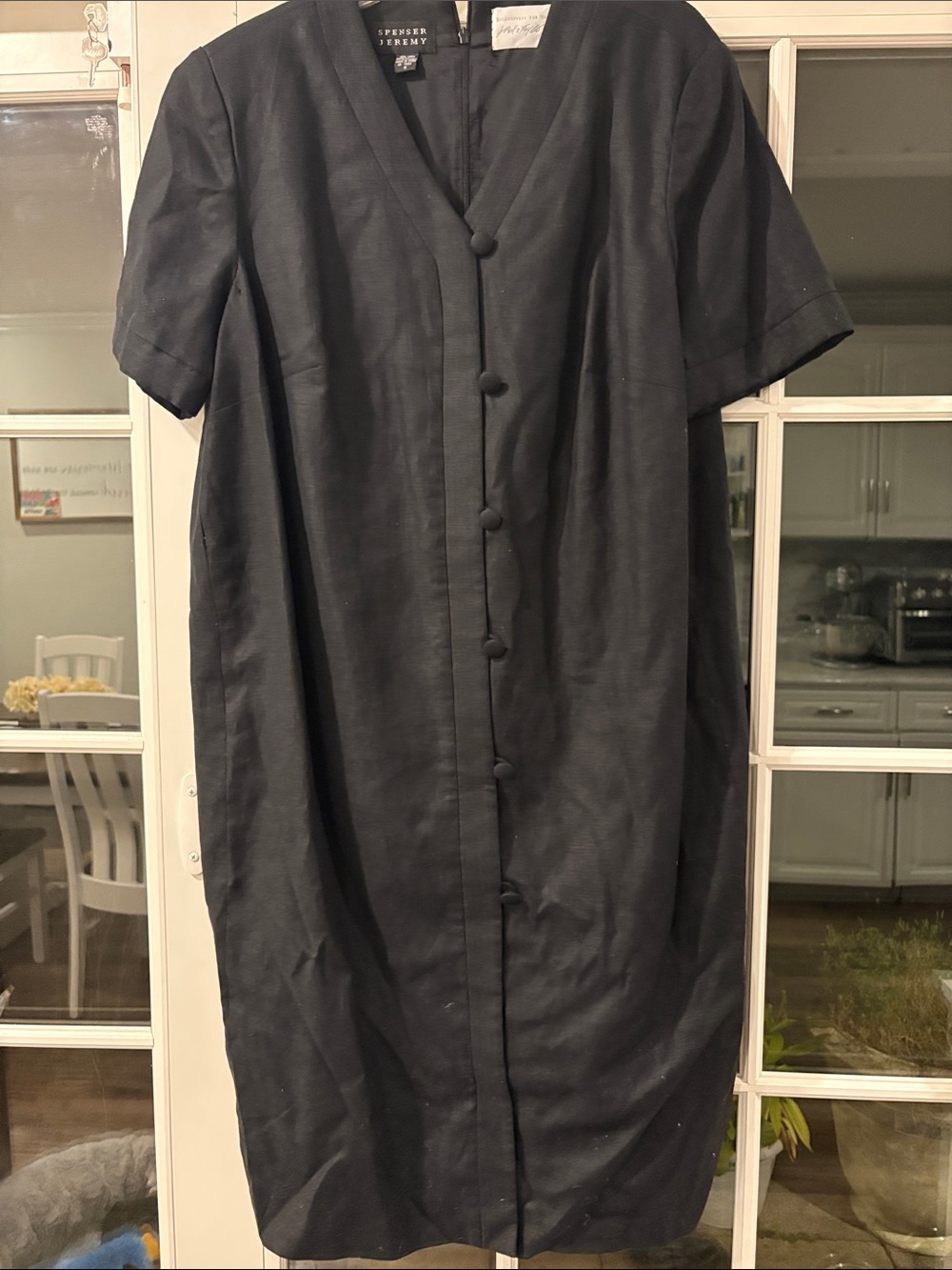 Spenser Jeremy Black Short-Sleeve Button-Front Dress